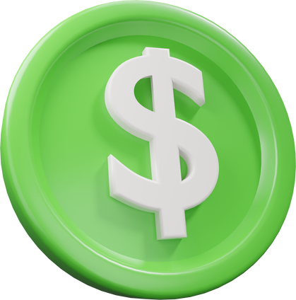 Dollar coin 3D illustration